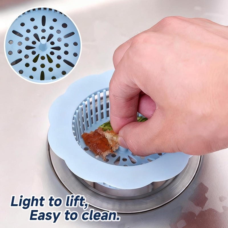 OLIREXD 4PCS Good Grips Plastic Kitchen Bath Sink Strainer Drain Filter Basket, Hair Catcher Stopper, Easy Clean, Set of 4 - Image 4